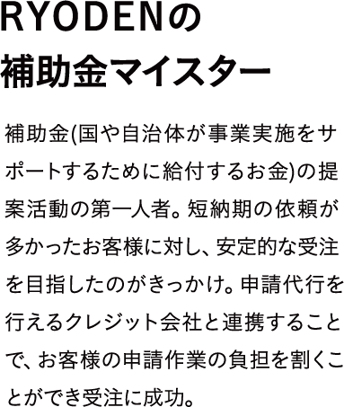 RYODENの補助金マイスター